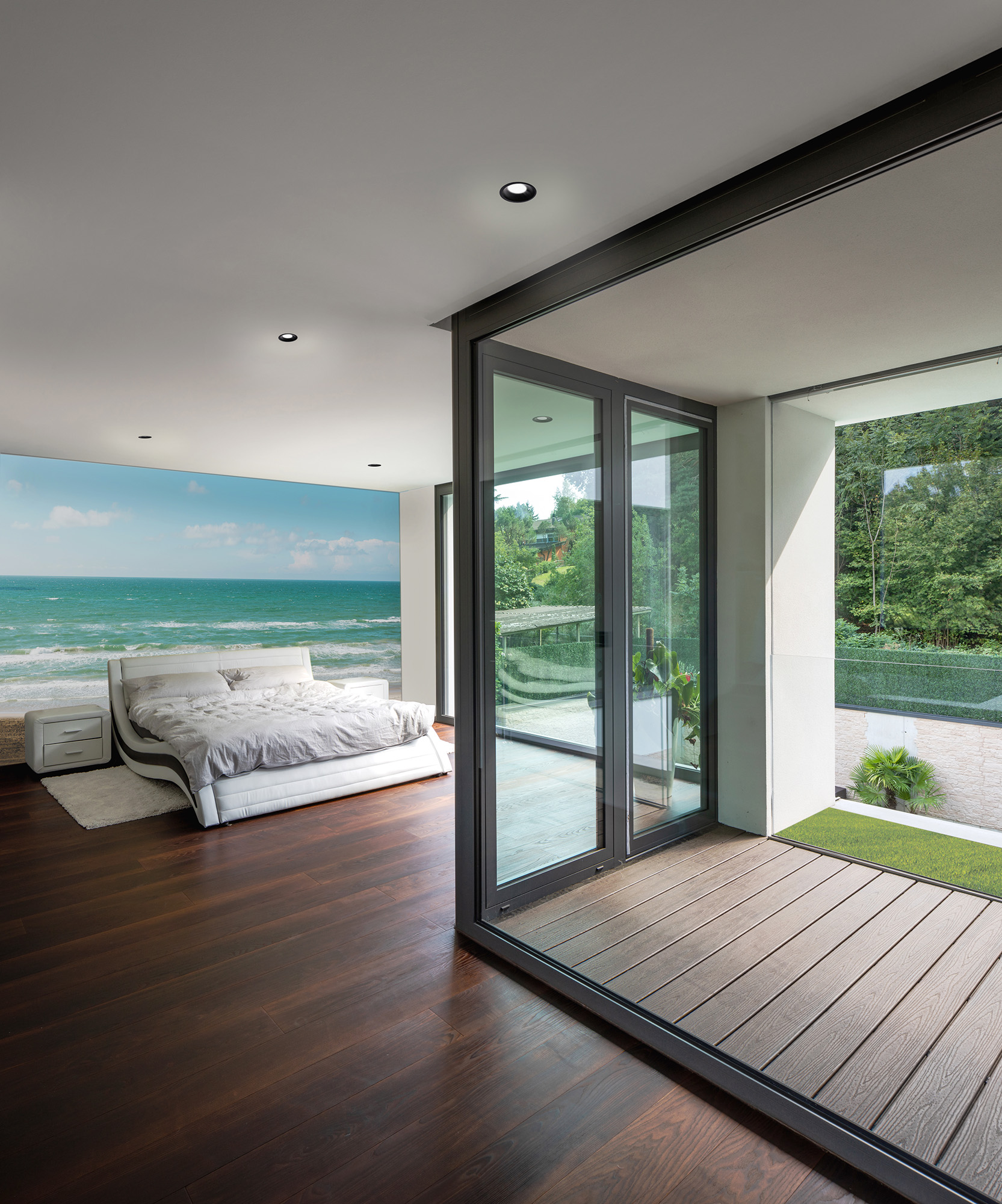 Lamborjini Black Recessed Ceiling Luminaires Mantra Fusion Round Recess Ceiling